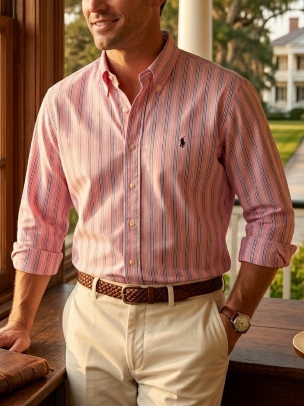 Vintage Polo Ralph Lauren Pink Stripe Button Down | XL